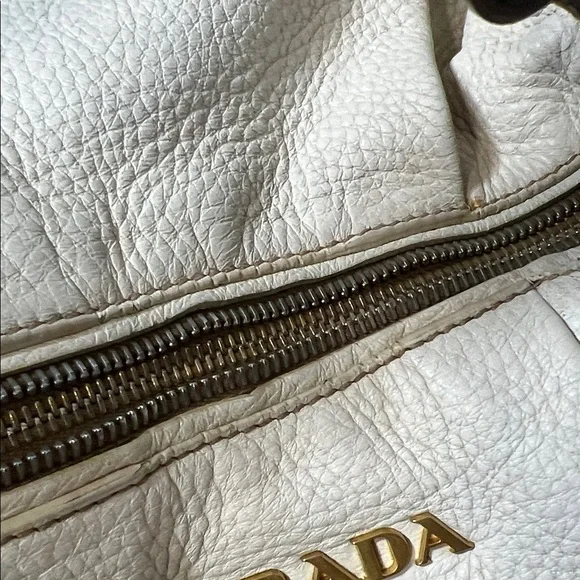 3287 Prada Ivory Leather Hobo Bag - Picture 8 of 8